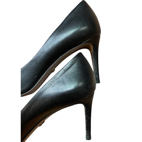 GUCCI Black Leather Gold Studded Heels - Picture 10 of 15